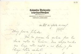 [Carta] 1949 ago. 28, New York, [Estados Unidos] [a] Gabriela [Mistral]