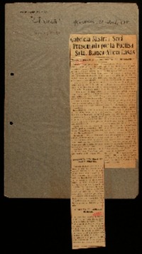 Gabriela Mistral será presentada por la poetisa srta. Blanca Alicia Casas datos biográficos de la autora de "Desolación".