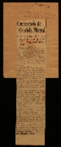 Conferencia de Gabriela Mistral disertó sobre la "Geografía humana de Chile".