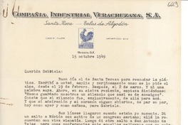[Carta] 1949 oct. 15, México D. F. [a] Gabriela Mistral
