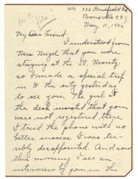 [Carta] 1946 May 11, Bronxville, New York, [Estados Unidos] [a] [Gabriela Mistral]