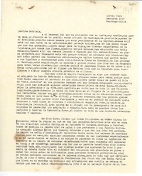 [Carta] [1949], Santiago, Chile [a] Gabriela [Mistral]
