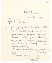 [Carta] 1954 ene. 4, Washington D.C., [EE.UU.] [a] Gabriela [Mistral]