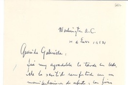 [Carta] 1954 ene. 4, Washington D.C., [EE.UU.] [a] Gabriela [Mistral]