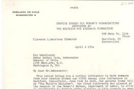 [Carta] 1954 abr. 19, Washington D.C., [EE.UU.] [a] Gabriela Mistral, Long Island, [New York]