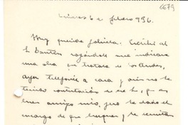 [Carta] 1936 feb. 6, Linares [España] [a] Gabriela Mistral