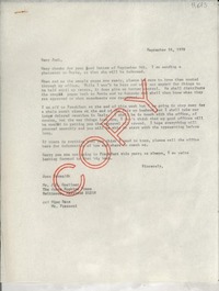 [Carta] 1970 Sept. 16, [Estados Unidos] [a] Mr. J. G. Goellner, The Johns Hopkins Press, Baltimore, Maryland.