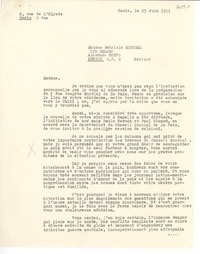[Carta] 1951 juin 13, Paris, [Francia] [a] Gabriela Mistral, México