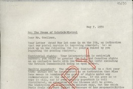 [Carta] 1970 May 7, [Estados Unidos] [a] Mr. J. G. Goellner, The Johns Hopkins Press, Baltimore, Maryland