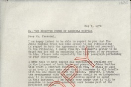 [Carta] 1970 May 7, [Estados Unidos] [a] Mr. Antonio Frasconi, South Norwalk, Connecticut