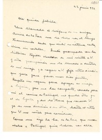 [Carta] 1936 jun. 22, [España] [a] Gabriela Mistral