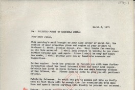 [Carta] 1971 Mar. 8, [EE.UU.] [a] Miss Lisa Johns, The Johns Hopkins Press, [EE.UU.]