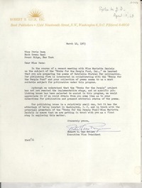 [Carta] 1963 Mar. 12, Washington, D. C., [EE.UU.] [a] Miss Doris Dana, Hack Green Road, Pound Ridge, New York, [EE.UU.]