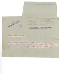 [Telegrama] 1946 ene. 16, México [a] Gabriela Mistral, París