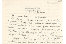 [Carta] 1946 mayo 3, New York [a] Gabriela Mistral