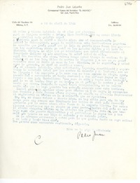 [Carta] 1946 abr. 24, México D.F. [a] Gabriela Mistral