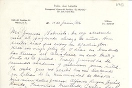 [Carta] 1946 jun. 11, [Washington] [a] Gabriela [Mistral]