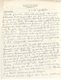 [Carta] 1948 ago. 22, Pittsburgh, Pennsylvania, [EE.UU.] [a] Gabriela [Mistral]