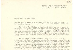 [Carta] 1948 dic. 14, México [a] Gabriela Mistral