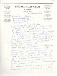 [Carta] 1953 mar. 24, Pittsburgh, [Pennsylvania] [a] Gabriela Mistral, New York