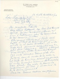 [Carta] 1953 oct. 7, Pittsburgh, Pennsylvania, [EE.UU.] [a] Gabriela Mistral, New York, [EE.UU.]