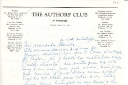 [Carta] 1953 nov. 17, Pittsburgh, [Pennsylvania], [EE.UU.] [a] Gabriela [Mistral]