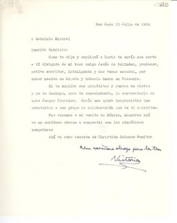 [Carta] 1954 jul. 15, New York [a] Gabriela Mistral