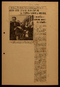 Desde ayer está en la capital la poetisa Gabriela Mistral la poetisa viene cansada y desea algunos días de reposo : sonriente recibió el saludo de los escolares que la aguardaban.