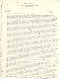 [Carta] 1945 oct. 8, San Juan, Puerto Rico [a] Gabriela Mistral