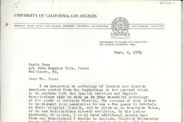 [Carta] 1974 Sept. 6, Los Angeles, California, [EE.UU.] [a] Doris Dana, Baltimore, Md., [EE.UU.]