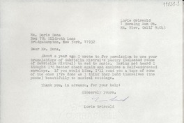 [Carta] 1976 Apr. 27, Mt. View, Calif., [Estados Unidos] [a] Ms. Doris Dana, Box 784 Hildreth Lane, Bridgehampton, New York