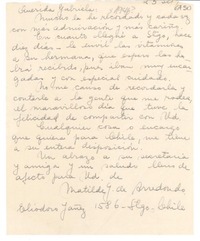 [Carta] 1946 sept. 25, Santiago, Chile [a] Gabriela Mistral