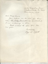 [Carta] 1978 Dec. 27, Woodland Hills, California, [EE.UU.] [a] Dear Miss [Doris] Dana, [EE.UU.]