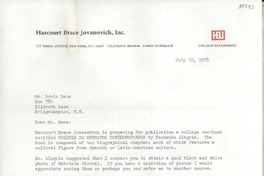 [Carta] 1978 July 10, New York, N. Y., [EE.UU.] [a] Ms. Doris Dana, Hildreth Lane, Bridgehampton, N. Y., [EE.UU.]