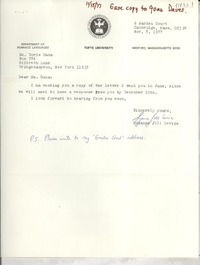 [Carta] 1977 Nov. 8, Cambridge, Mass., [Estados Unidos] [a] Ms. Doris Dana, Box 784 Hildreth Lane, Bridgehampton, New York