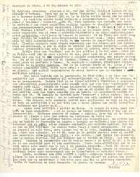 [Carta] 1951 sept. 5, Santiago, [Chile] [a] Gabriela [Mistral]