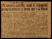 Una verdadera apoteosis resultó el recibimiento que hizo el pueblo de La Serena ayer a G. Mistral