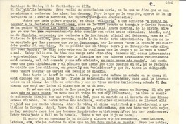 [Carta] 1951 sept. 17, Santiago, Chile [a] [Gabriela Mistral]