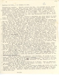 [Carta] 1951 oct. 4, Santiago, Chile [a] Gabriela [Mistral]