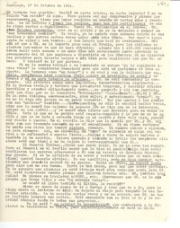 [Carta] 1951 oct. 17, Santiago, [Chile] [a] [Gabriela Mistral]