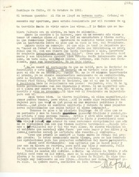 [Carta] 1951 oct. 22, Santiago, Chile [a] [Gabriela Mistral]