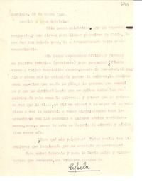 [Carta] 1952 mar. 30, Santiago, [Chile] [a] Gabriela [Mistral]