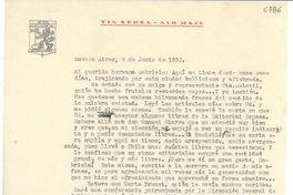 [Carta] 1952 jun. 9, Buenos Aires [a] Gabriela Mistral
