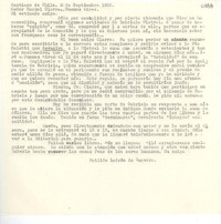 [Carta] 1952 sept. 2, Santiago de Chile [a] Manuel Olarra, Buenos Aires