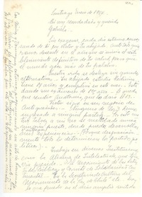 [Carta] 1954 ene., Santiago, [Chile] [a] Gabriela [Mistral]