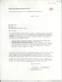 [Carta] 1974 Apr. 2, [New York, Estados Unidos] [a] Ms. Doris Dana, Box 784 Hildreth Lane, Bridgehampton, New York