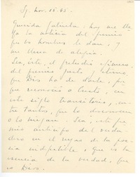 [Carta] 1945 nov. 15, [Santiago, Chile] [a] Gabriela [Mistral]
