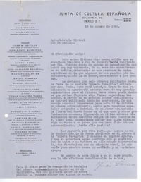 [Carta] 1940 ago. 16, México, D.F. [a] Gabriela Mistral, Rio de Janeiro, [Brasil]