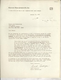 [Carta] 1974 Jan. 10, [New York, Estados Unidos] [a] Rights and Permissions, Joan Daves, 515 Madison Avenue, New York