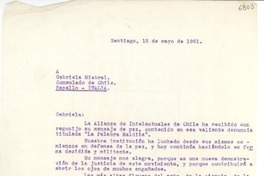 [Carta] 1951 mayo 15, Santiago [a] Gabriela Mistral, Rapallo, Italia